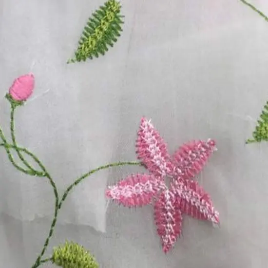 1 Yard Silk Organza Embroidered Fabric for Luxury Fashion 44/45 Inch Wide {3}