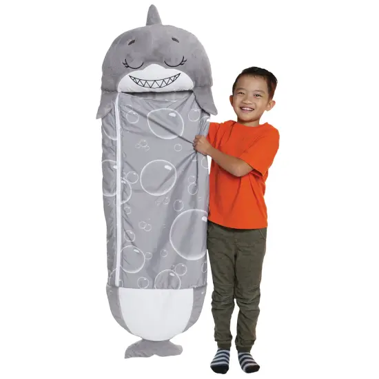 Happy Nappers: Pillow & Sleepy Sack: Medium - Grey Shark - 54 x 20", 2-In-1: Plush Animal Opens Into Sleeping Bag, Soft Play & Nap Character, Kids 3+ {6}