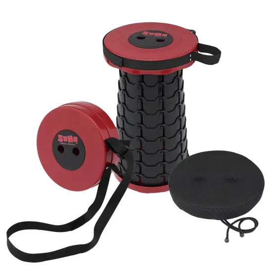 SoHo Urban Artist Collapsible Telescoping Stool with Upgraded Thick Cushion - Lightweight 2.46 lbs Pop Up Stool, Adjustable Seat Height 2.6'' to 17.6'', Portable with Non-Slip Base & Shoulder Strap {1}