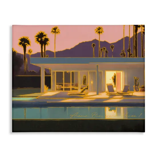 Stupell Industries Sunset Glow Summer Pool Canvas Wall Art Design by Noah Bay {1}
