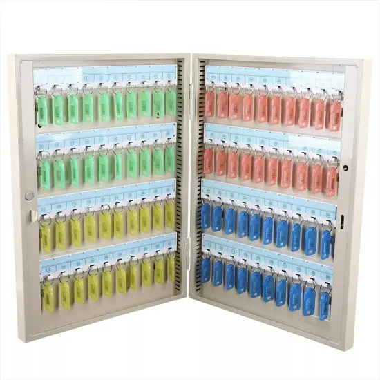 Wall Mount 80 Keys Storage Cabinet Lock Box Organizer Rack Car Dealership Holder {1}