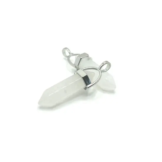 1, 4 or 20 Pieces: White Quartz Stone Pendants {1}