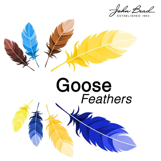 John Bead 5-7in Goose Feathers (3 Headers, 18g) Yellow {6}