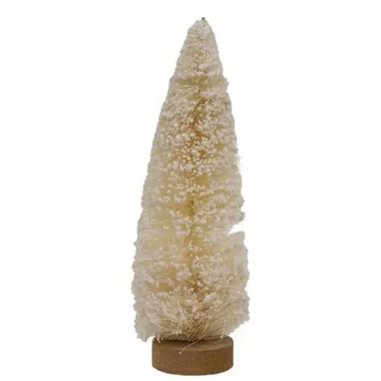 Flocked White Bottle Brush Tree 12" {1}