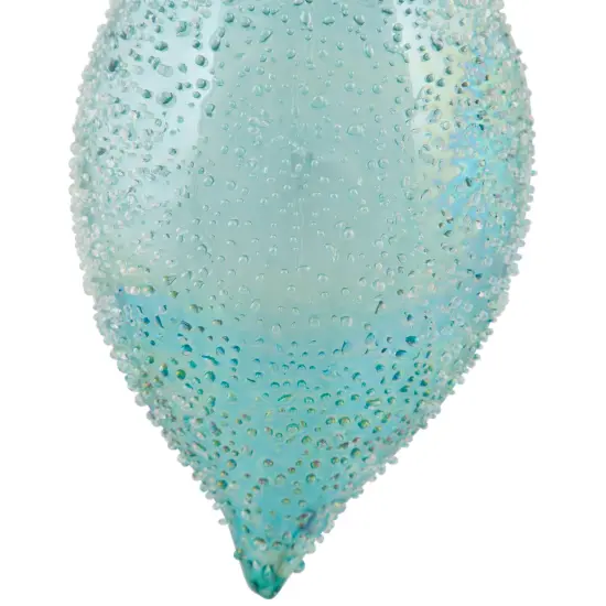 Northlight Textured Glass Finial Christmas Ornament - 7" - Transparent Blue {4}