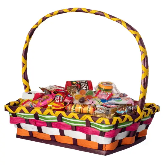 Wickerwise Vibrant Wicker Gift Basket &ndash; Versatile Woven Basket with Handle for Easter Candy, Fruit, Snacks, Garden Wedding Decor, Adult Easter Gifts, Party Favors, Kitchen Storage, and Garden Decor {1}