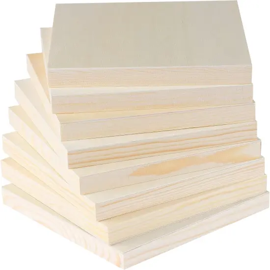 8 Pack Wood Panels 6 x 6 Inch Unfinished Wood Canvas {4}