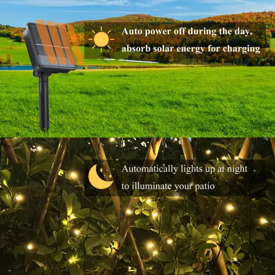 Selarlyt 2 Pack Solar String Lights for Outside, 72FT 200 LED Solar Christmas Lights Outdoor with 8 Lighting Modes, IP65 Waterproof Solar String Lights Outdoor for Garden Party Tree Decor,Warm White {4}