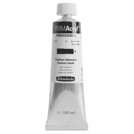 Schmincke Primacryl Professional Acrylic Paint - Carbon Black, 150 ml Tube {1}