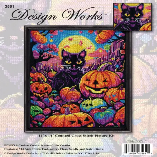 Design Works Counted Cross Stitch Kit 11"X14"-Psychedelic Kitty {1}
