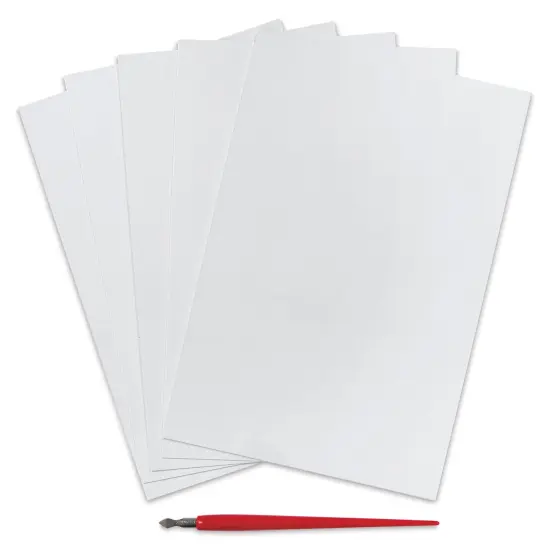 Essdee Scraperboard - Pkg of 5, 6" x 9", White, Un-Inked {1}