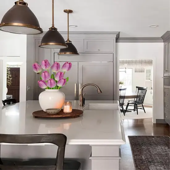 23" Fake Tulip Flowers Artificial Violet Tulips Long Stem Faux Flower, Silk Flower D&eacute;cor for Floral Arrangement Home Farmhouse Wedding Decoration {4}