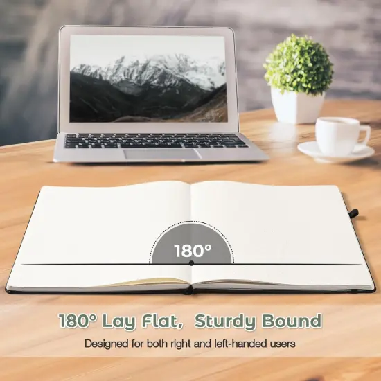 Blank Notebook, Hardcover Sketch Book, 8.5 x 5.5 Large Blank Journal, No Bleed Thick Paper Sketchbook for Drawing, Unlined Notebook Journal for Women Men School, A5 Leather Sketchbook, Lay Flat {3}