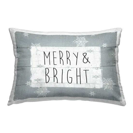 Stupell Industries Merry & Bright Snowflakes Outdoor Printed Throw Pillow Design by Carol Robinson, 14 x 7 x 20 {1}