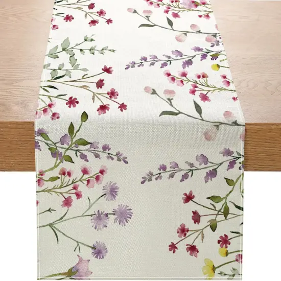 Wildflower Bloom Floral Table Runner 13x72 Inch Seasonal Spring Summer Kitchen Dinning Table Decoration for Indoor Outdoor Birthday Home Party Decor {2}