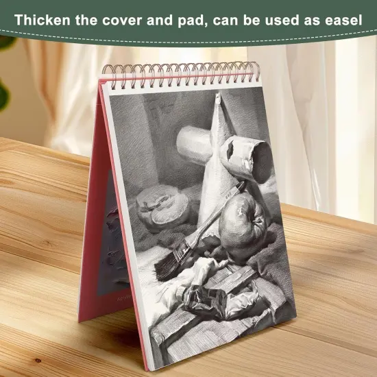 Mixed Media Sketchbook, 9x12 inches Sketch Pad 60 Sheets (98lb/160gsm) Heavyweight Drawing Papers, Top Spiral Bound Hardcover Watercolor Paper, for Wet and Dry Media (1) {3}