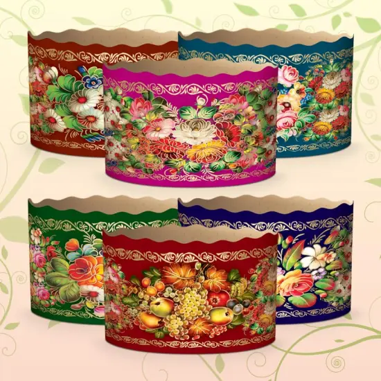 15 oz Easter Bread Baking Paper Molds | 12 Pack | Easter Bread Paper Mold Design- Non Stick Kulich Paska Mold Panettone Paper Mold Large Easter Bread Kulich Molds W5.1xH3.35 in {5}