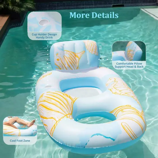 Inflatable Pool Float with Footrest for Ultimate Relaxation {5}