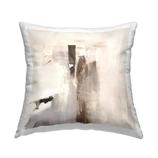 Stupell Industries Off-White with Brown Streaks Decorative Printed Throw Pillow Design by Susan Jill, 18 x 7 x 18 {1}