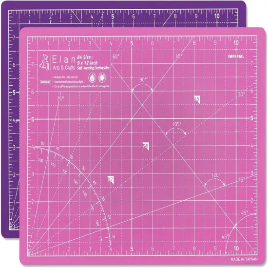 Cutting Mat A4 Pink & Purple, Self Healing Cutting Mat 12 x 9 INCH, 5-Ply Craft Mat Pink, Hobby Cutting Mat 12x9 INCH, Fabric Cutting Board for Crafts, Quilting Cutting Board, Craft Cutting Mat {3}