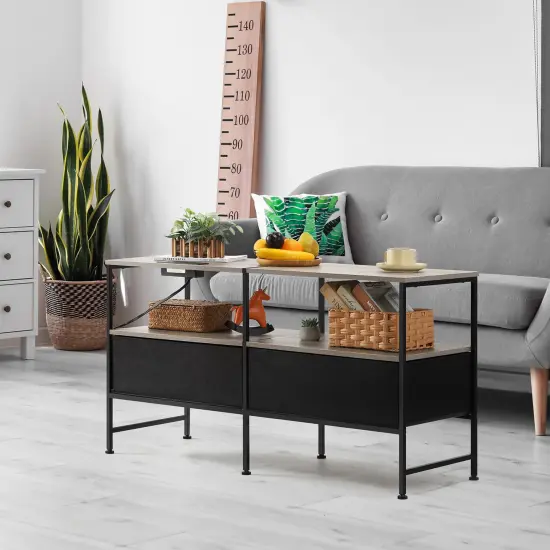 Farmhouse Style TV Cabinet Dresser with Outlet for Bedroom Living Room for 32/40/48/50 Inch TV {6}