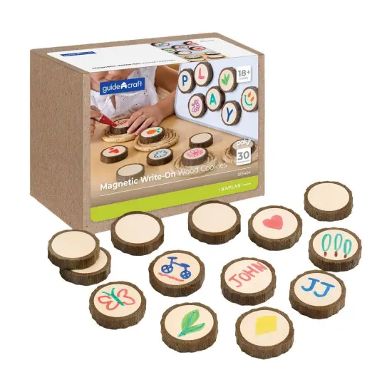 Kaplan Early Learning Company Magnetic Write-On Wood Cookies - 30 Pieces {1}