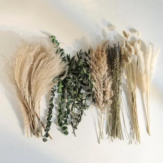 Dried Pampas Grass Decor, Natural Dried Flower Bouquet Rustic Boho Decor for Home Decor Indoor, Bedroom, Wedding, or Gift {2}