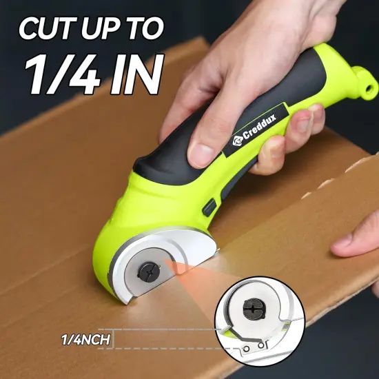 Cordless Electric Scissors, 4.2V Cardboard Cutter Tool for Cardboard Carpet Leather Packages Plastic with Rechargeable Battery Green {3}