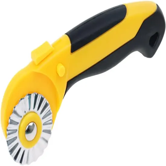 45mm Rotary Cutter with 9pcs Extra Blades Automatic Fabric Roller Cutter Perforator Crochet Edge Pinking Rotary Blades for Quilting, Sewing, Crafting {5}