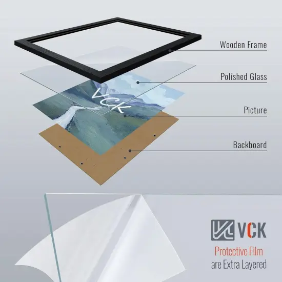 14x22 Picture Frame Set of 2, Exclusive Black Woodgrain, Solid Wood Poster Frames - Wall Hanging {4}