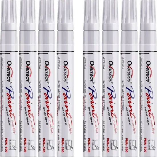 Paint Pens Paint Markers - White Permanent Markers 8 Pack, Oil Based Waterproof Quick Dry Medium Tip Marker Pen {1}