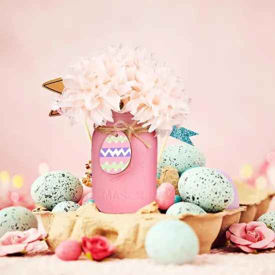 Easter Decorations, Easter Mason Jar Decoration, Easter Farmhouse Decor Dinning Rustic Table Centerpieces Decor for Home, Easter Decorations For The Home, Easter Centerpiece For Table {5}