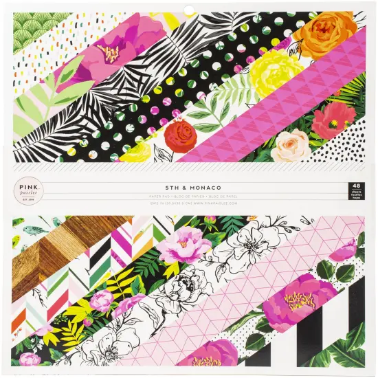 Pink Paislee Single-Sided 12x12" Paper Pad 48/Pkg-5th & Monaco {1}