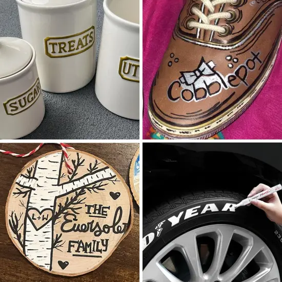 White Paint Pens Permanent Markers 24 Pcs, Oil Based Paint Markers Set, Quick Drying, Waterproof {4}