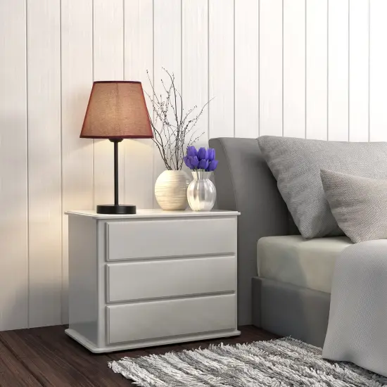 2pcs Vintage Brushed Red Modern Bedside Table Lamp {4}