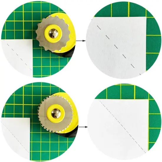 45mm Rotary Cutter Set with 9 Pack Replacement Rotary Blades Skip Rotary Blades Pinking Rotary Blades for Sewing Fabric Leather Quilting Cutter Paper Perforating Tool {4}