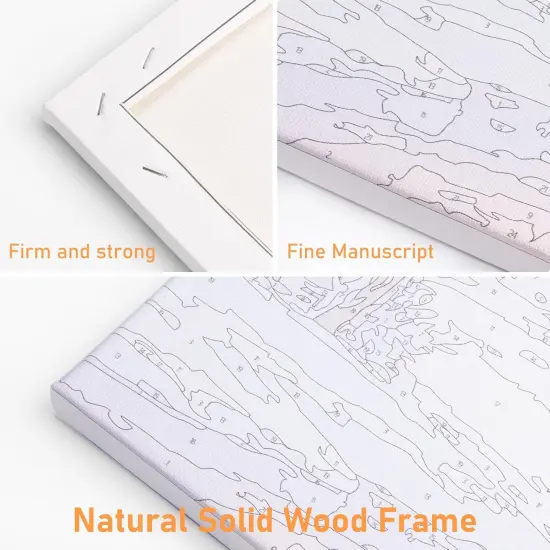 Paint by Numbers Kit for Adults Framed Canvas - 16x20 Inch Lake Landscape Adult Paint by Number Kits with Frame, Sunset DIY Acrylic Framed Canvas for Painting Kits for Adults with Gift Box {5}