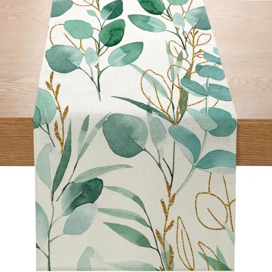 Table Runner Spring Summer Green Plants 13x72 Inch Kitchen Dinning Table Decoration for Indoor Outdoor Birthday Home Party Decor {1}
