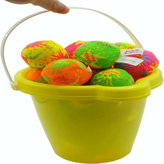 4E's Novelty 6 Pack Beach Buckets with Shovels Bulk &ndash; 7.5" Sand Buckets & Shovels for Sand & Outdoor Play {6}