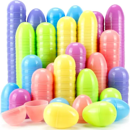 120 Pcs Pastel Colorful Plastic Easter Eggs Bulk, 2.3 ", Fillable Empty Easter Eggs for Fillling Candy, Treats, Easter Hunt Basket Suffers Fillers {1}