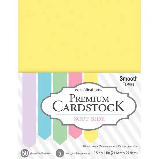Core'dinations Value Pack Smooth Cardstock 8.5"X11" 50/Pkg-Soft Side {1}