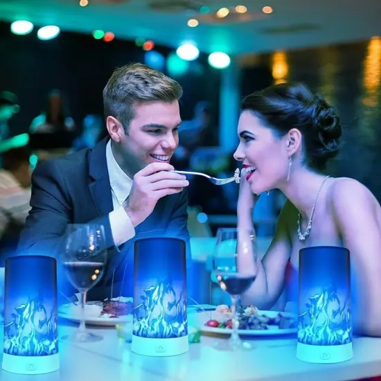 Flame Effect Light Led Fireplace Light USB Rechargeable Flameless Candles Remote {6}