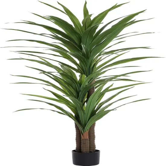 Dracaena Silk Plant Corn Stalk 5ft Tall Faux Plants Indoor Large Fake Plants Potted Yucca Tree Tropical Floor Plants Artificial Silk Palm Trees for Home Office Store Decor Housewarming Gift {1}