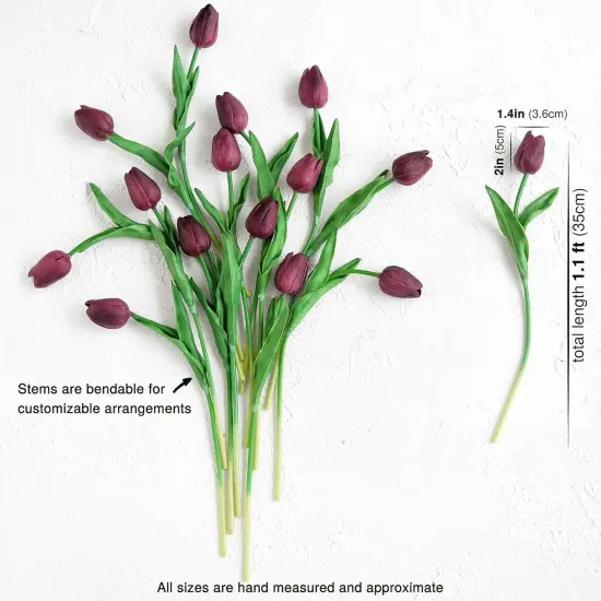 Tulips Artificial Flowers &ndash; 15 Stems Faux Tulip Bouquet in Gift Box {3}