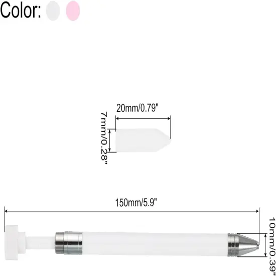 Diamond Art Pen with Wax, Diamond Art Accessories 2Pcs Refillable Wax Pen with 4Pcs Wax for Diamond Art Nail DIY Craft, Pink White {2}