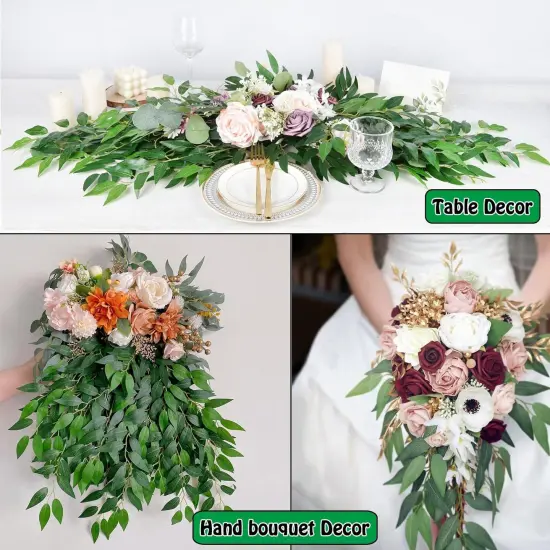 40pcs Artificial Italian Ruscus Greenery Stems -Faux Green Leaf Garland Silk Greenery Leaves for DIY Wedding Arch Bouquet Filler Table Centerpieces Home Indoor Decor (Green-40 Pcs) {2}