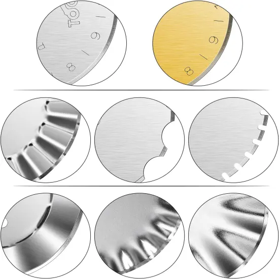 45mm Rotary Cutter Blades 12 Pcs Replacement Rotary Blades with Compatible for Arts Crafts Quilting Scrapbooking Sewing, 8 Types, Sharp and Durable {4}