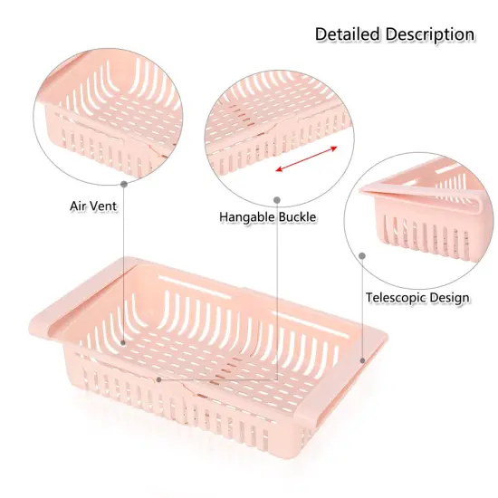 Fridge Drawer Organizer Set of 2 Kitchen Refrigerator Fridge Storage Box {4}