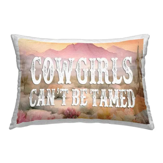 Stupell Industries Cowgirls Can't Be Tamed Outdoor Printed Throw Pillow Design by Lettered and Lined, 14 x 7 x 20 {1}