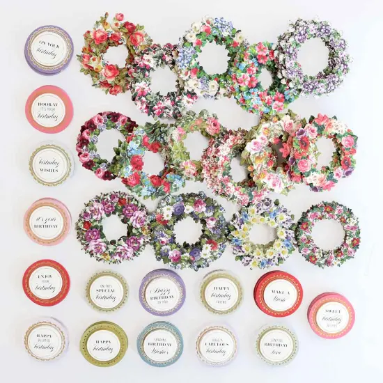 Floral Wreath 120 count Stickers {2}